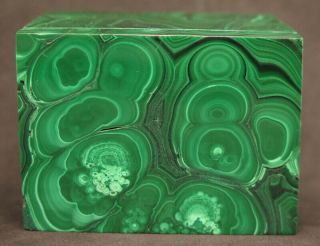57mm 5.  8oz Natural Dark Green Malachite Crystal Carving Art Jewelry Box