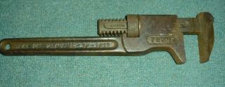 Trimo 12 " Adjustable Pipe Wrench Trimont Mfg Co.  Roxbury,  Mass. ,  U.  S.  A.  Pat 1911