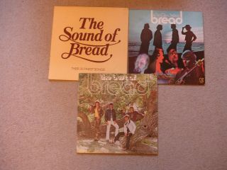 3 X Vinyl Record Lp Album Bread - On The Waters,  Best Of,  The Sound Of Bread