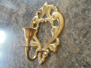 Arts And Crafts Solid Brass Wall Sconce Candle Holder