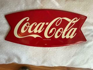 Vintage Coke Cola Fish Tail Sign