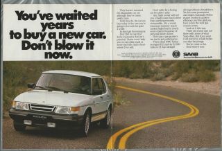 1990 Saab 900 2 - Page Advertisement,  Saab Ad,  900 Turbo