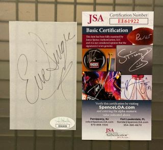 Eric Singer Kiss Signed Autograph Auto 2.  5x4 Cut Signature Jsa