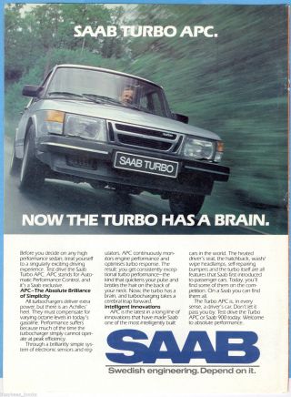 1984 Saab Turbo Apc Advertisement,  Saab Turbo,  Canadian Advert