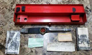 Vintage Snap On Torqometer Te175 Dial 1/2 " Drive 175 Ft/lb Torque Wrench