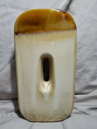 Mid century modern ceramic glazed vase O shaped 3