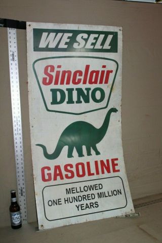Rare 48 " Sinclair Dino Gasoline Painted Metal Sign Service Station Gas Oil