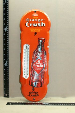 Rare St42 Drink Orange Crush Soda Pop Thermometer Porcelain Metal Sign Crushy 66