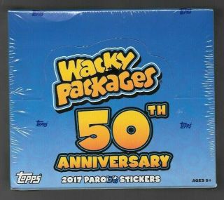2017 Topps Wacky Packages,  50th Anniversary,  24 Packs,  8 Stickers Per Pack