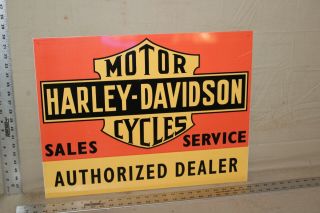 Rare Harley Davidson Motorcycles Dealer Sales Service Tin Metal Sign Indian Gas