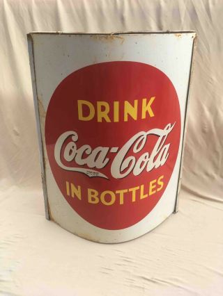 Old Drink Coca - Cola In Bottles Painted Tin Hanging Advertising String Holder