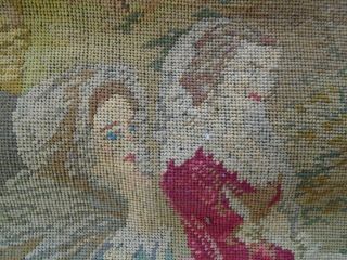 Antique Berlin Woolwork Large Tapestry.  Women and Child.  Circa 19th. 2
