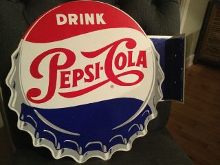 1950s Pepsi - Cola Metal Flange Sign