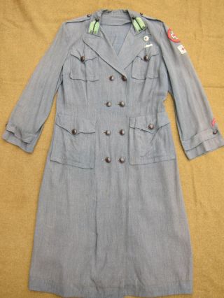 Ww2 American Red Cross Motor Service Womens Uniform Dress W/ Patches & Insignia