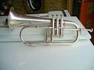 Lafleur Alliance Flugelhorn With Case.  Vintage Lafleur Silver Flugel Horn.