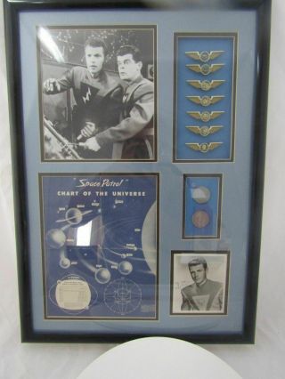 1952/53 FRAMED SPACE PATROL RARE FLIGHT WINGS - UNIVERSE CHART AUTOGRAPHED PHOTO E 3