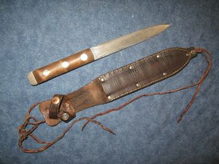 Us Ww2 John Ek Knife 1942 With Leather Sheath