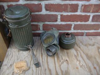 Ww2 German Gas Mask And Canister 1936 Early Marking Estate Find