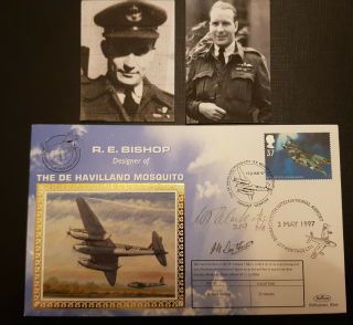 Wwii Raf Night Fighter Mosquito Aircrew Dfc Dfm Signed First Day Cover