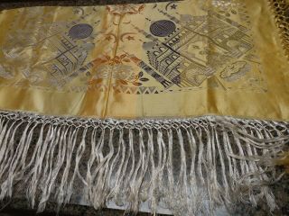 Vintage Taj Mahal Silk Piano Shawl Tablecloth