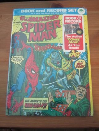 Spider - Man: Mark Of The Man - Wolf Book & Record Set - 1974 - Pr 10 Zq
