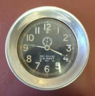 Wwii Us Navy Mark I Chelsea Deck Clock 1941 10129 Nickel Plate
