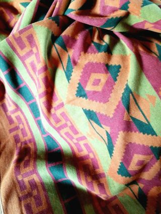 Vintage Beacon Cotton Camp Blanket Great Colors Geometric Pattern 2
