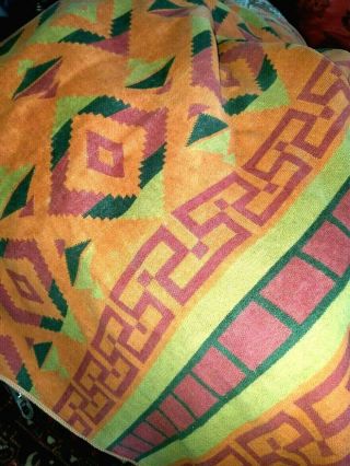 Vintage Beacon Cotton Camp Blanket Great Colors Geometric Pattern 3