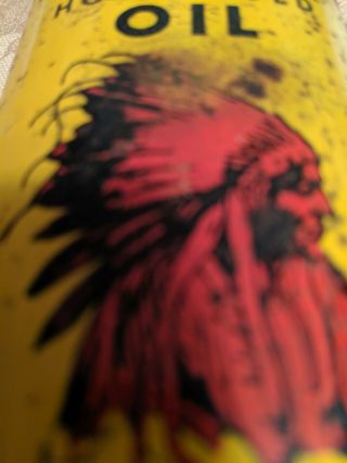 Rare Oil Can Red Indian Head Household Oil 41/2 Oz 90 Paint,  No Dents