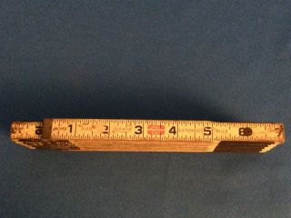 Vintage Lufkin No.  X46 Red End Brass Extension Rule 72 " Folding,  Made In Usa (: