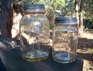 Vintage Set of 2 Southern Double Seal Mason Canning Fruit Jar 2