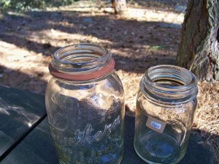 Vintage Set of 2 Southern Double Seal Mason Canning Fruit Jar 3