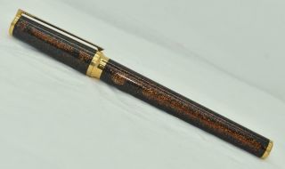 Vintage St Dupont Classique Rollerball Pen Laque De Chine Gold Dust Cap & Barrel