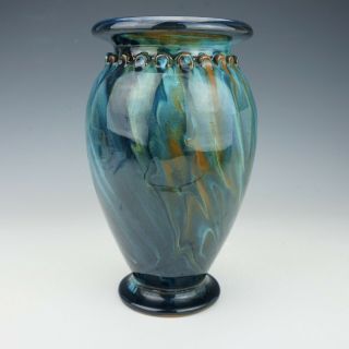 Antique Hull Studio Pottery - Arts & Crafts Streaky Glazed Vase - Unusual