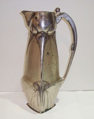 Antique Art Nouveau Juventa Prima Metal Silver Plated Claret Jug A/f Jugendstil
