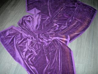 Vintage Purple Cotton Velvet Fabric Good Vintage Wear Fading 76 " X 45 "