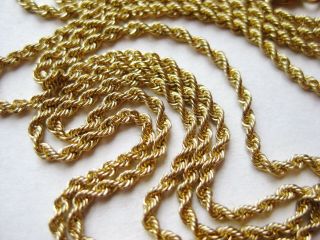 Fine Vintage 14k Yellow Gold Rope Twist Chain Link 24 " Long Necklace 5.  3g