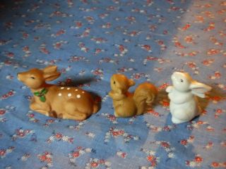 HOMCO Set of Three Figurines 5611 Animals Fawn Bunny Squirrel is 1 1/4 Inch High 2