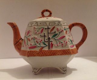 Victorian Aesthetic Movement Pottery Teapot,  Probably By Brownhills Pottery Co