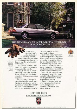1991 Sterling 827si - Silver Sedan - Classic Vintage Advertisement Ad H06