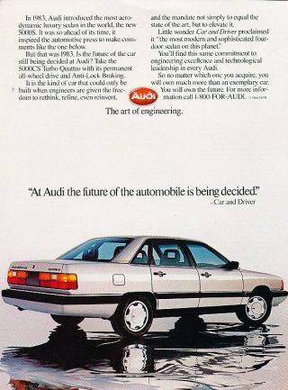 1986 Audi 5000cs Quattro Classic Advertisement Ad P65