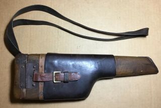 Ww2 Wwii German Luger Mauser C96 Broomhandle Holster Stock C - 96