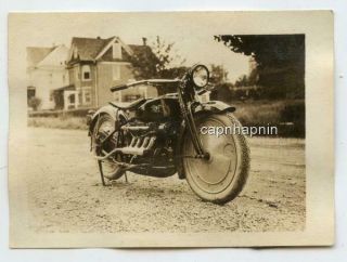 Awesome Vintage 1923 Photo Ace Motorcycle 4 Cylinder Later Bought By Indian