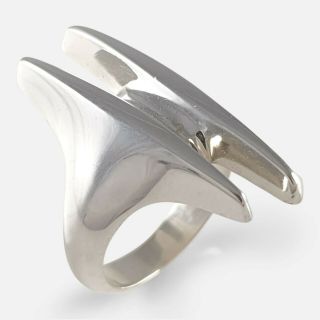 Georg Jensen Sterling Silver Ring 126 By Henning Koppel