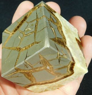 A Larger Standing Cube Made From A Utah Septarian Nodule 315gr E