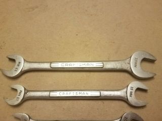 Vintage Craftsman 5 - piece open - end Metric wrench set.  Made in USA. 2