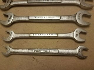 Vintage Craftsman 5 - piece open - end Metric wrench set.  Made in USA. 3