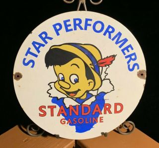 Vintage Standard Oil Co Porcelain Sign,  Pump Plate,  Service Station,  Gasoline