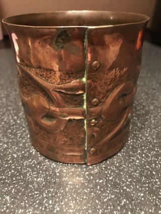 Arts And Crafts Art Nouveau Copper Pot 3