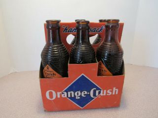 Vintage Orange Crush Soda Bottle 7 Fl Ozs - 6 Pack Cardboard Holder